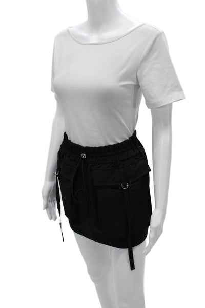 Zara Women Cargo Skirt Black Polyester Short Size M