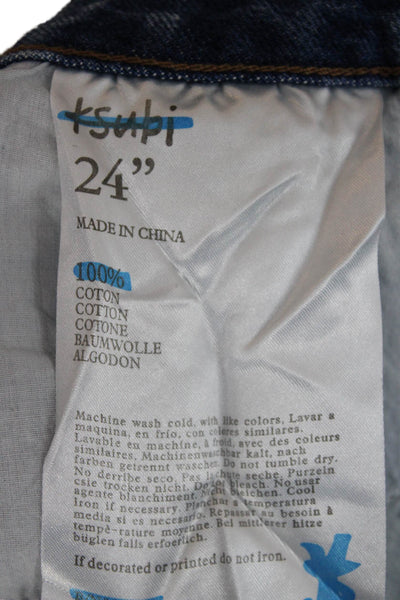 Ksubi Womens Wrap Skirt Blue Cotton Button Short Size 26