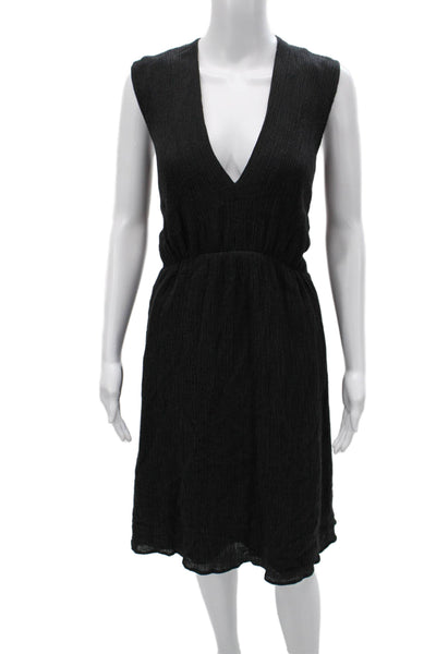 Rachel Comey Women A-Line Black V-Neck Sleeveless Rayon Blend Dress Size XL