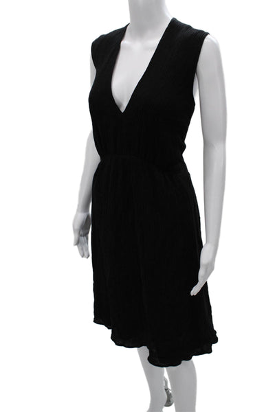 Rachel Comey Women A-Line Black V-Neck Sleeveless Rayon Blend Dress Size XL