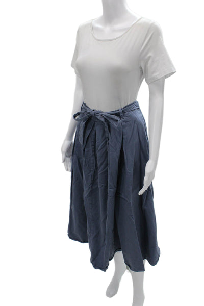 Xirena Womens Blue A-Line Midi Skirt Cotton Pull On Size XL