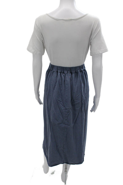 Xirena Womens Blue A-Line Midi Skirt Cotton Pull On Size XL