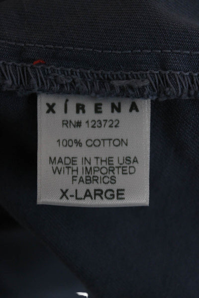 Xirena Womens Blue A-Line Midi Skirt Cotton Pull On Size XL