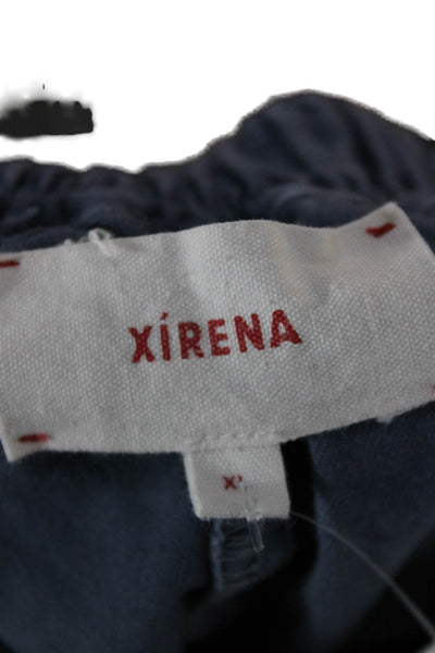 Xirena Womens Blue A-Line Midi Skirt Cotton Pull On Size XL