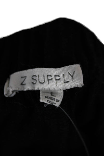 Z Supply Women Dress Pants Black Rayon Button 32 Inseam Size L