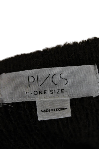 PI/CS Womens Cardigan Brown Acrylic Crew Neck Long Sleeve Size One Size