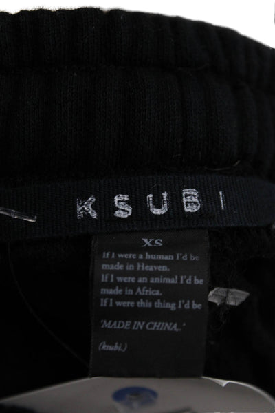 Ksubi Unisex Black Jogger Pants Cotton Pull On Size XS