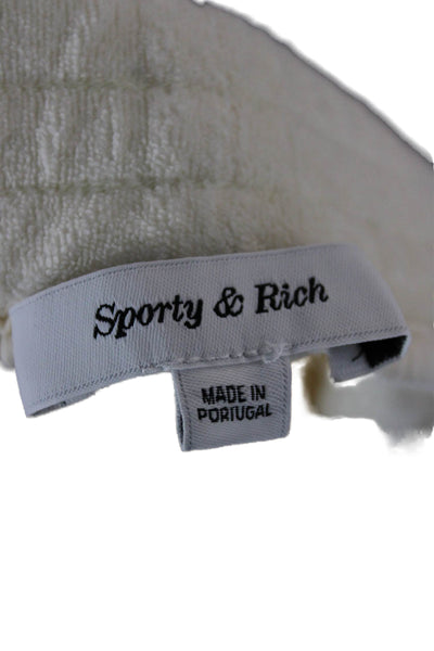 Sporty & Rich Unisex Sweat Shorts Ivory Cotton Drawstring Size L