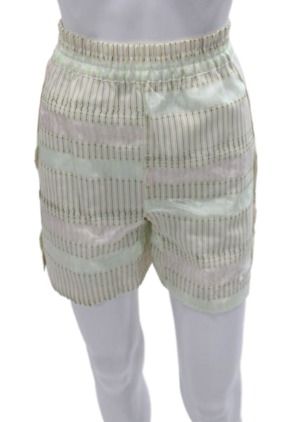 Nike Unisex Athletic Striped Multicolor Polyester Drawstring Shorts Size S