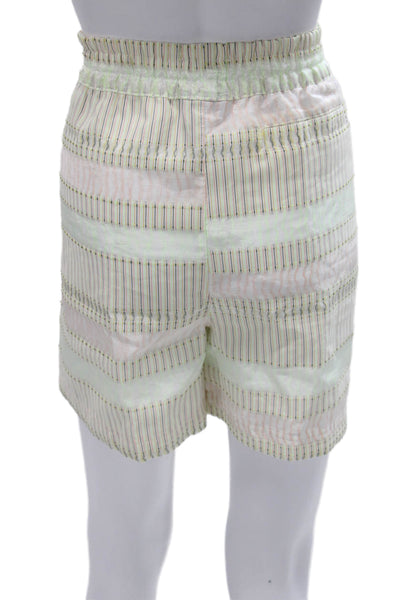 Nike Unisex Athletic Striped Multicolor Polyester Drawstring Shorts Size S