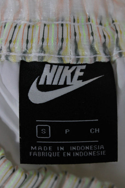 Nike Unisex Athletic Striped Multicolor Polyester Drawstring Shorts Size S