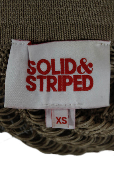 Solid & Striped Womens Shirt Dress Beige Collared Short Sleeve Size XS