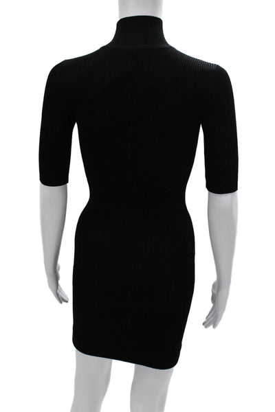 Cushnie Et Ochs Women Bodycon Knee Length High Neck Black Dress Size XS