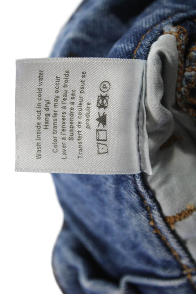 Veronica Beard Women Paperbag Jeans High Rise Blue Button 26 Inseam Size 24