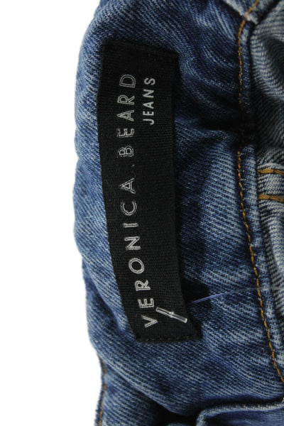 Veronica Beard Women Paperbag Jeans High Rise Blue Button 26 Inseam Size 24