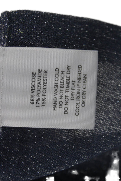 White + Warren Women Blue Viscose Crew Neck Short Sleeve Basic T-Shirt Size XS