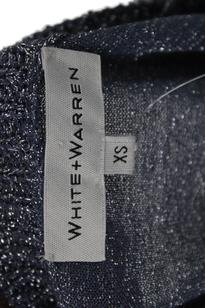 White + Warren Women Blue Viscose Crew Neck Short Sleeve Basic T-Shirt Size XS