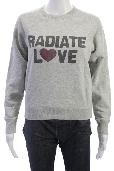 Spiritual Gangster Women Gray Pullover Sweatshirt Long Sleeve Size XS