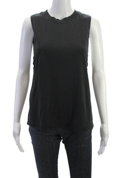 Lululemon Women Basic Black Sleeveless Crew Neck Polyester Tank Pullover Size 4