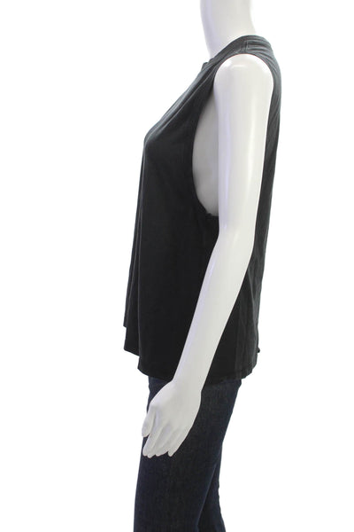 Lululemon Women Basic Black Sleeveless Crew Neck Polyester Tank Pullover Size 4