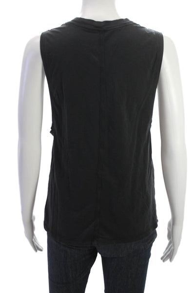 Lululemon Women Basic Black Sleeveless Crew Neck Polyester Tank Pullover Size 4