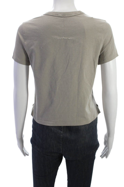 Lululemon Women Basic Gray Crew Neck T-Shirt Polyester Blend Size 4