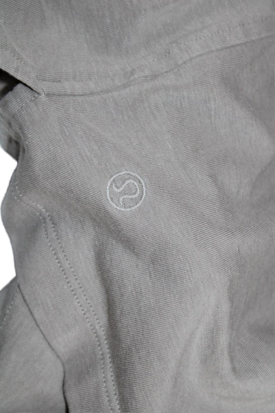 Lululemon Women Basic Gray Crew Neck T-Shirt Polyester Blend Size 4