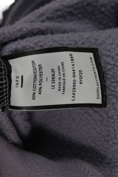 Lazypants Women Pullover Hoodie Purple Cotton Long Sleeve Size XS