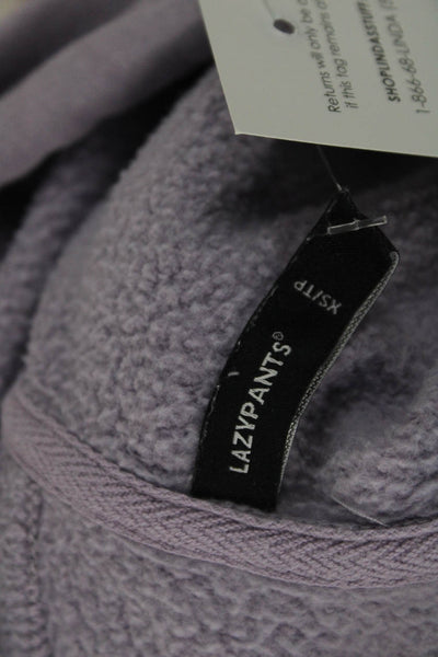 Lazypants Women Pullover Hoodie Purple Cotton Long Sleeve Size XS