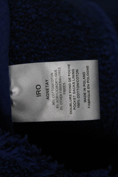 IRO Women Basic Jacket Blue Cotton Snap Long Sleeve Size 1