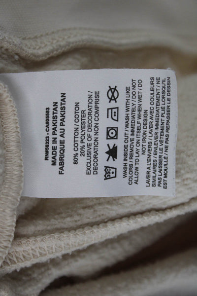 Nike Womens Beige Cotton Crew Neck Pullover Long Sleeve Size XS