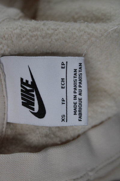 Nike Womens Beige Cotton Crew Neck Pullover Long Sleeve Size XS
