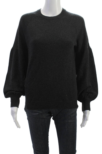 Autumn Cashmere Women Pullover Sweater Gray Cashmere Crew Neck Size XS