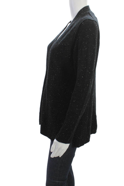 525 America Women Cashmere V Neck Cardigan Black Long Sleeve Size XS