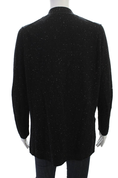 525 America Women Cashmere V Neck Cardigan Black Long Sleeve Size XS