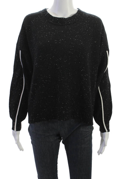 Brochu Walker Womens Cashmere Striped Crew Neck Pullover Sweater Black Size XS