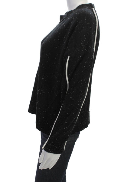 Brochu Walker Womens Cashmere Striped Crew Neck Pullover Sweater Black Size XS