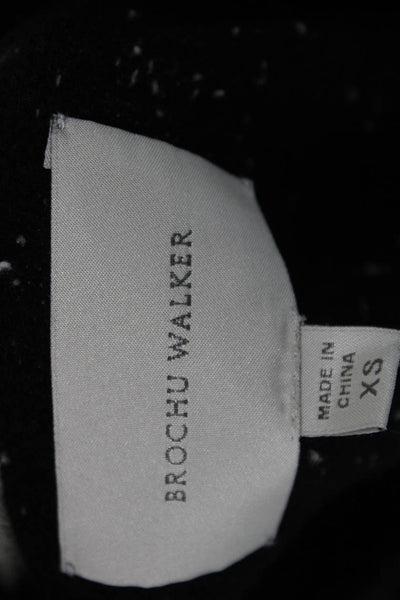 Brochu Walker Womens Cashmere Striped Crew Neck Pullover Sweater Black Size XS