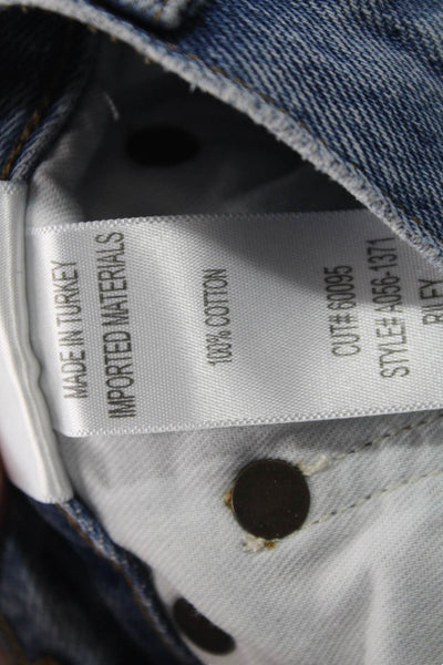 Agolde Women Mom Jeans Blue High Rise Button Fly Cotton Inseam 25 Size 24