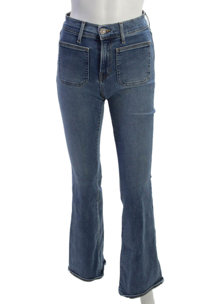 Veronica Beard Womens Flared Jeans Blue High Rise Button Size 24