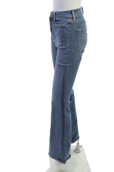 Veronica Beard Womens Flared Jeans Blue High Rise Button Size 24