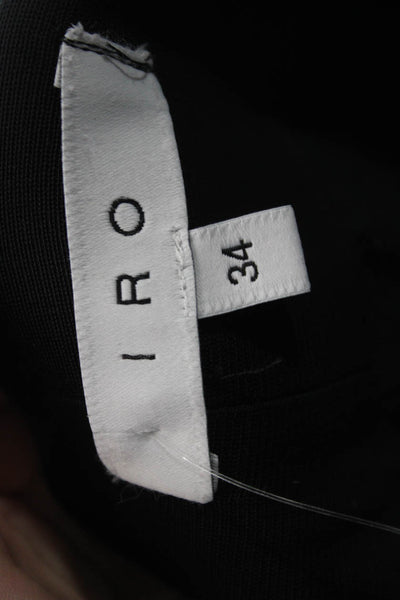 IRO Womens Cropped Black Viscose Tie Waist Pants Size 34