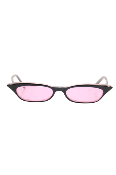 Jean LaFont Womens Acapulco Pink Lenses Cat Eyes Sunglasses Black Pink