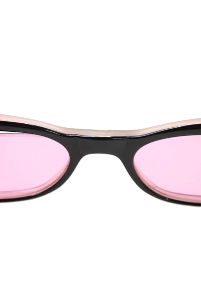 Jean LaFont Womens Acapulco Pink Lenses Cat Eyes Sunglasses Black Pink