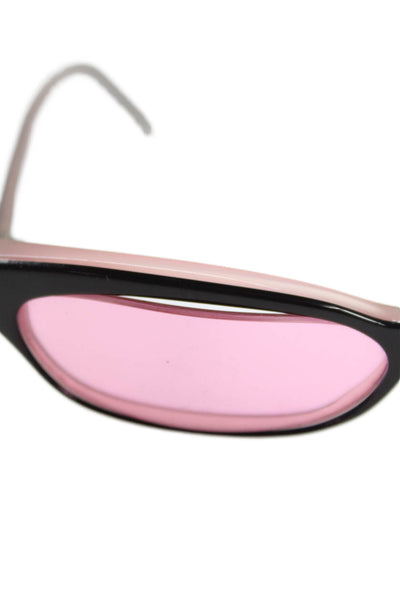 Jean LaFont Womens Acapulco Pink Lenses Cat Eyes Sunglasses Black Pink