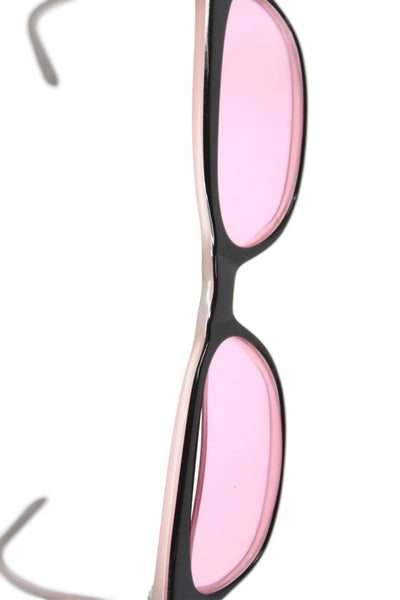 Jean LaFont Womens Acapulco Pink Lenses Cat Eyes Sunglasses Black Pink