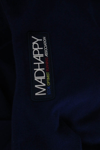 Madhappy Womens Cropped Cotton Scoop Neck Sleeveless Tank Blue Size M