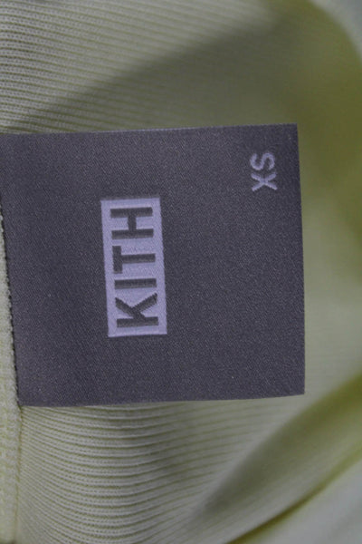 Kith Womens Cropped Yellow Mock Neck Short Sleeve T-Shirt Size XS