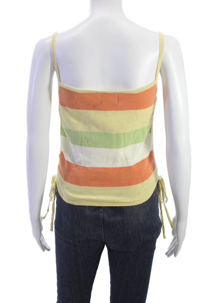 Sabo Women Basic Tank Multicolor Cotton Scoop Neck Striped Sleeveless Size S
