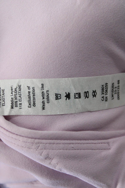 Lululemon Women Pink V Neck Solid Nylon Sports Bra Size 2